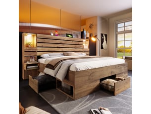 Lit 2 places 180x200 cm coloris marron