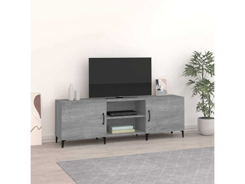  Meuble tv - banc tv - meuble de rangement sonoma gris 150x30x50 cm bois d'ingénierie  - Conforama B