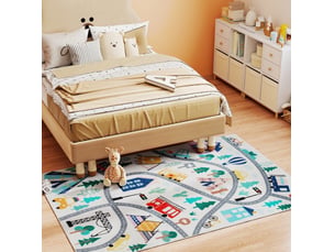 Tapis motif route multicolore 160 x 120 cm homvra