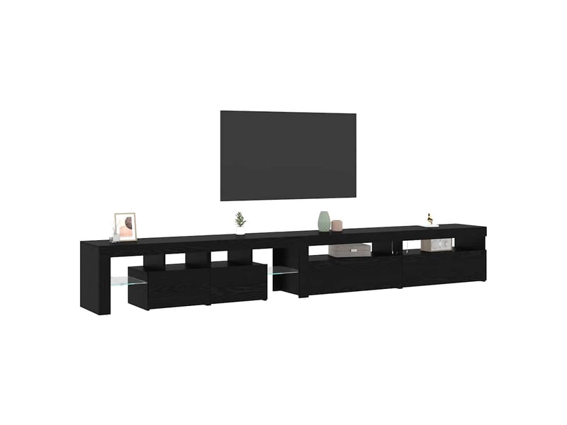  Meuble tv - banc tv - meuble de rangement 3 pcs chêne noir bois d'ingénierie  - Conforama C