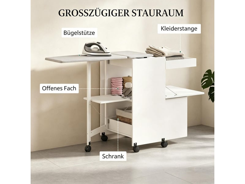  Table basse structure pliable montée sur roulettes portes à ouverture par pression charnières à fermeture douce  - Conforama C