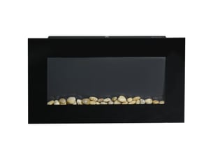 Cheminée électrique murale noire 10002000 w avec flamme led 7 couleurs