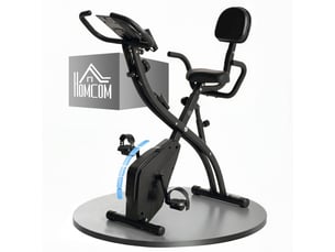 Vélo appartement pliable 4 en 1, silencieux, cordes résistance, cardio, roulettes, lcd, max 120 kg, noir.