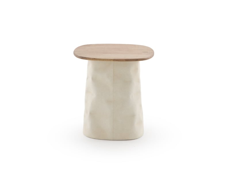  Table basse en métal couleur os et bois d'hévéa  - Conforama D