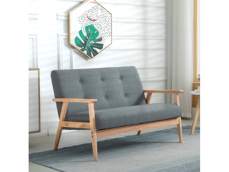  Canapé 2 places 115x66,5x73 cm compact gris foncé  - Conforama B