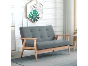 Canapé 2 places 115x66,5x73 cm compact gris foncé