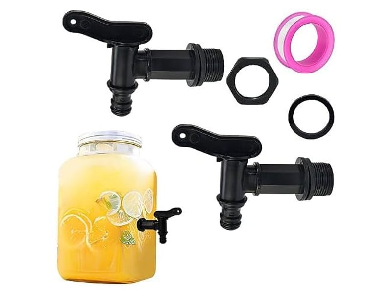  Robinet de réservoir d'eau de pluie 34 pouce, robinet de réservoir d'eau en plastique, récupérateur d'eau, robinet, paquet de 2 XLH-QYH-003672QYH - Conforama A