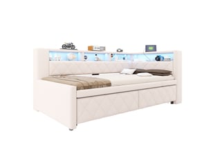 Lit gigogne 90x200 cm coloris beige