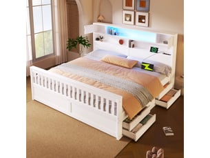 Lit avec rangement 180x200 cm    coloris blanc
