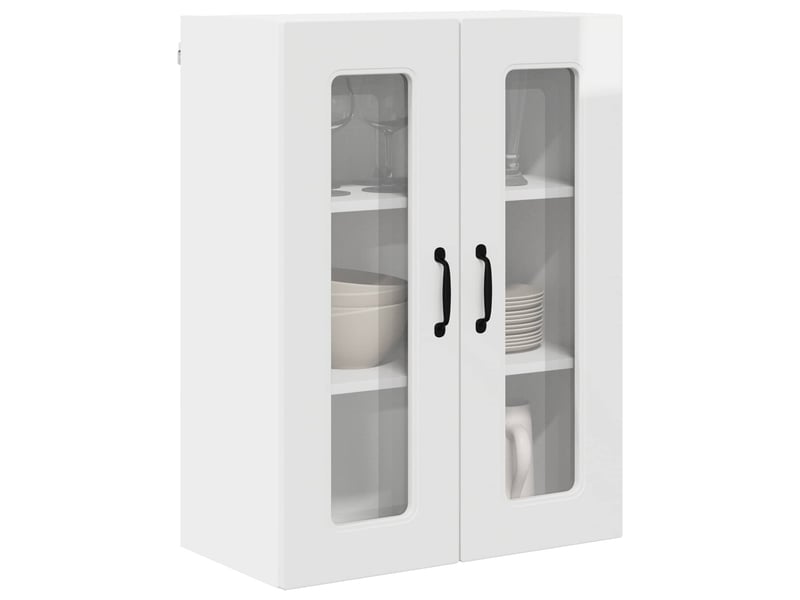  Meuble mural de cuisine | armoire de cuisine blanc brillant 60x31x80cm  - Conforama C