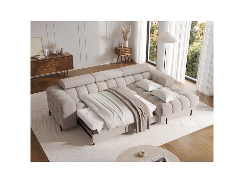  Canapé d'angle droit convertible beige confort premium 285x99x181cm filtro  - Conforama B