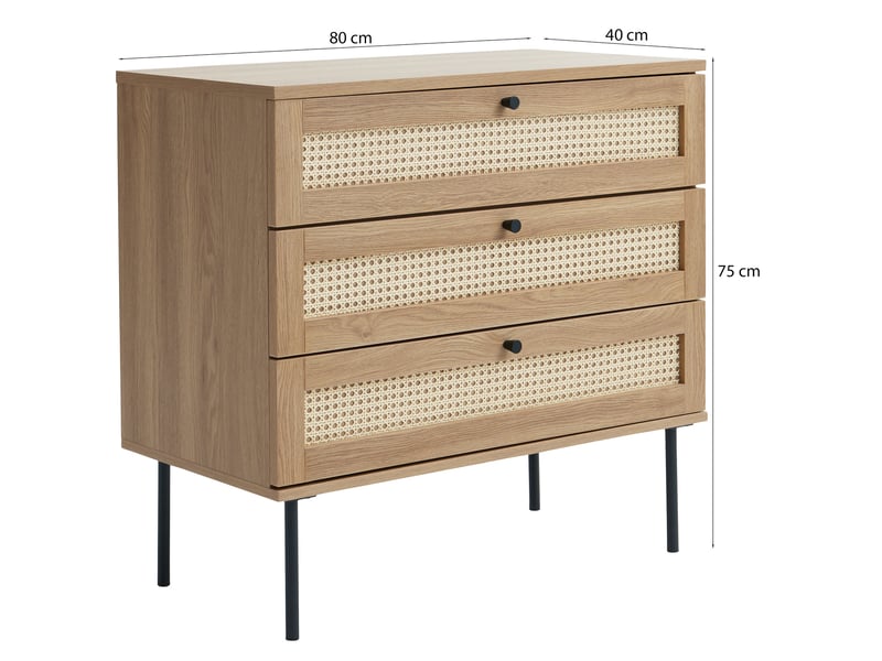  Selsey mogest - commode - 80 cm - beige boho Mogest - Conforama D