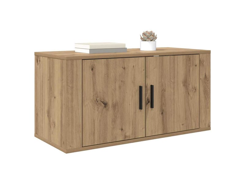  Meuble tv - banc tv - meuble de rangement mural 80 x 34,5 x 40 cm chêne artisanal  - Conforama C