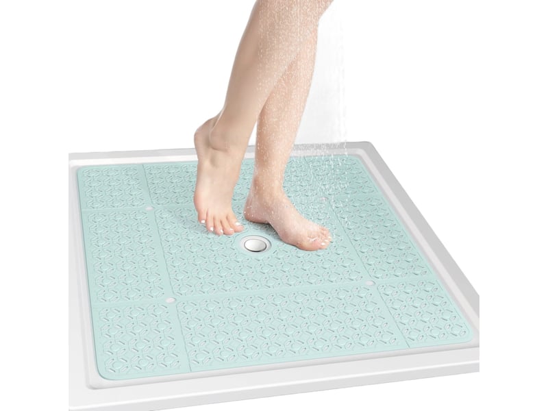  Tapis de douche en tpe à ventouses - 27 x 27 pouces - bleu pastel  - Conforama A