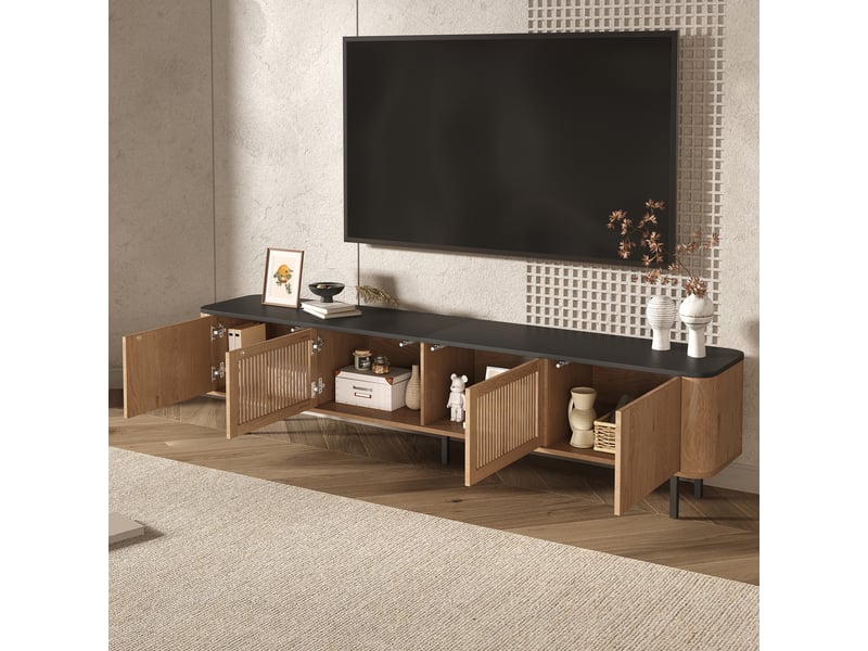  Meuble tv 190 x 35 x 45 cm moderne, panneau tv, support tv, meuble tv bas. Design unique, meuble salon  - Conforama D