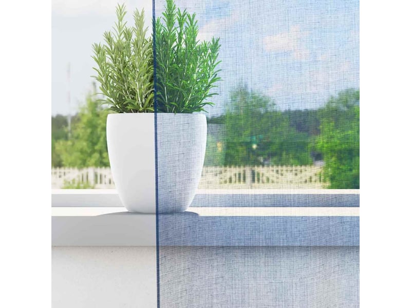 Lot de 2 rideaux en voile, voilages avec passe-tringles bleu royal cf44461 - Conforama C
