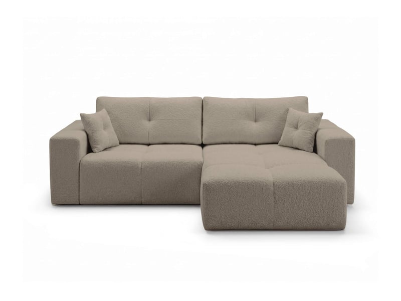  Celine - canapé d'angle convertible et réversible 4 places en bouclette  - Conforama E