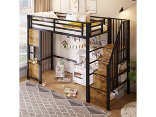 Lit mezzanine 90x200 cm <strong>ROLIPO</strong>  <strong></strong> coloris noir
