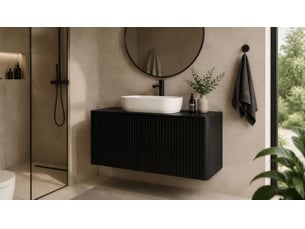 Meuble sous vasque suspendu linea 120 cm noir