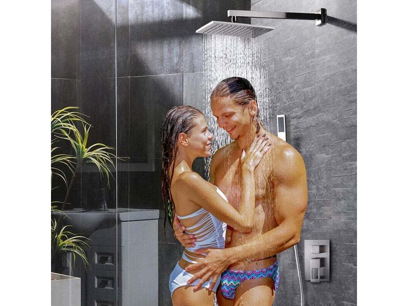  Pomme de douche pommes de douche &amp; douches douche pluie douche forêt tropicale pomme de douche économie d'eau 20cm  - Conforama C