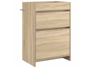 Meuble sous lavabo de salle de bain, commode chêne sonoma shl539