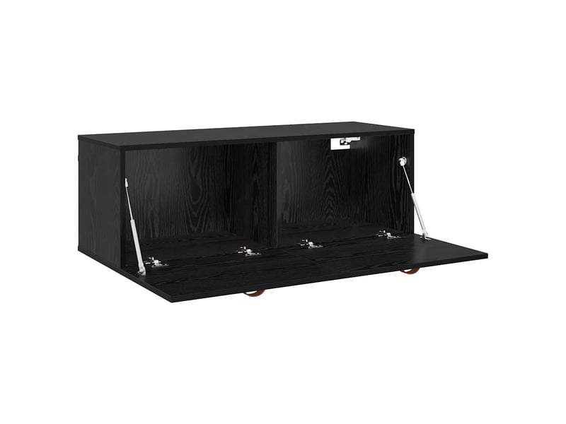 Armoire murale salon 100x36,5x35cm bois d'ingénierie chêne noir shl3355  - Conforama E