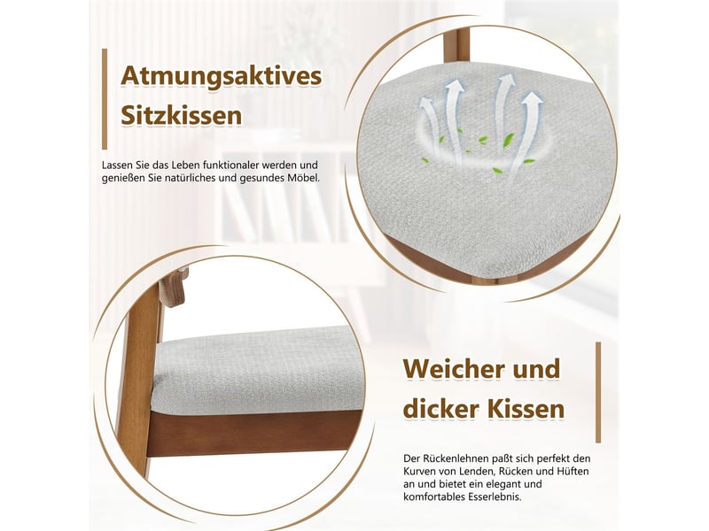  Chaise de cuisine 2 chaises design moderne dossier papillon assise rembourrée bois  - Conforama D