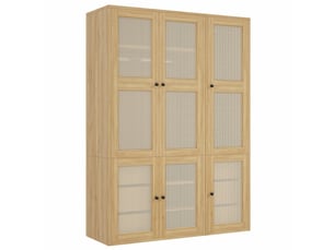 Armoire battante 135x47x200 cm avec 2 barres de penderie, 6 tiroirs, 4 compartiments, mdf, bois, dressing | chambre