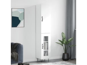 Buffet haut - bahut - meuble de rangement blanc 34,5x34x180 cm bois d'ingénierie