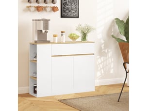 Buffet bas 105 x 30 x 81,5 cm – blanc – rangement modulable avec tiroir, étagères et anti-basculement