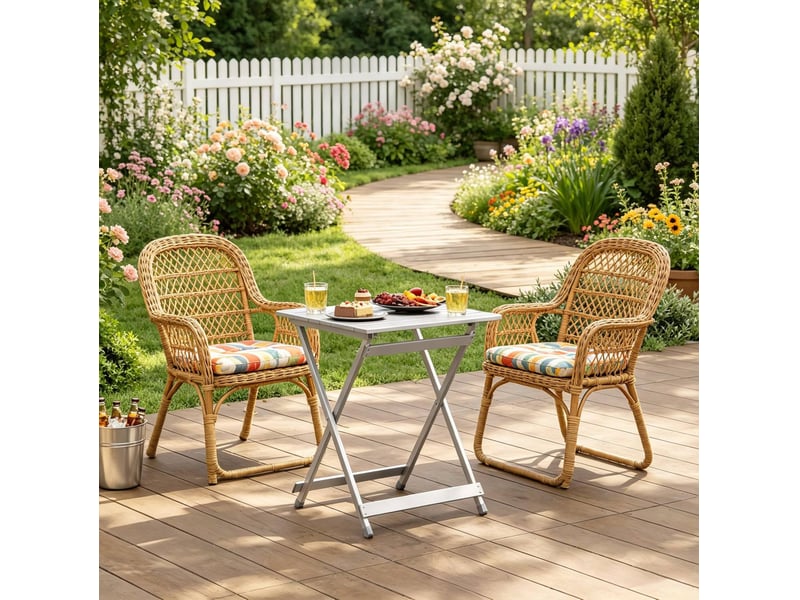  Table d'appoint pliante d'extérieur 47 x 50,5 x 59,5 cm – argent – gain de place pour balcon et camping  - Conforama D