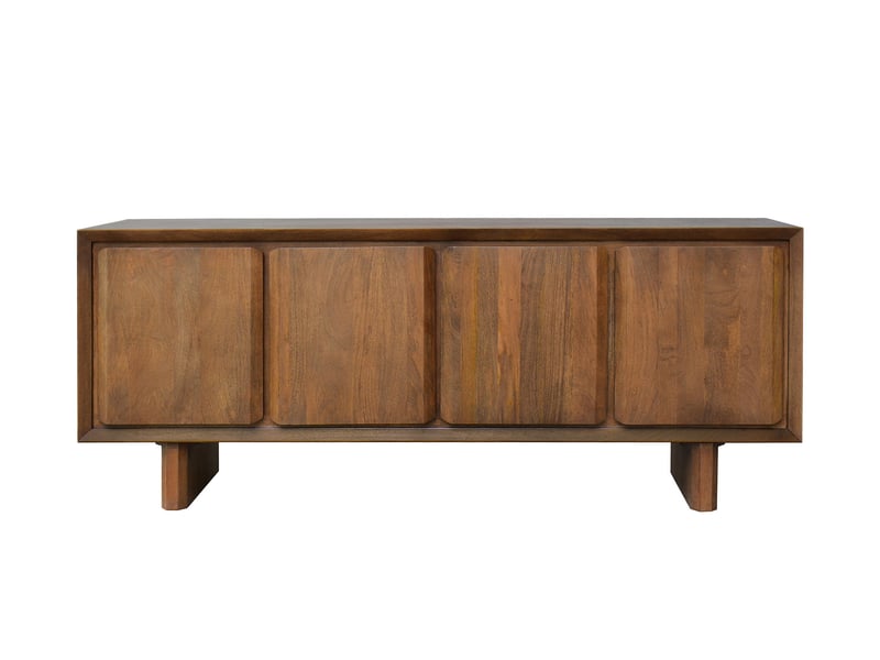 Bobochic buffet 4 portes 200 cm bellecour bois massif de manguier BELLECOUR - Conforama A