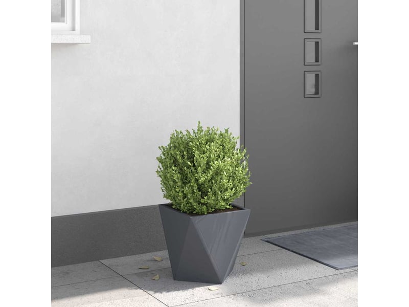  Jardinière - bac à fleurs anthracite 30 x 30 x 30 cm acier  - Conforama D