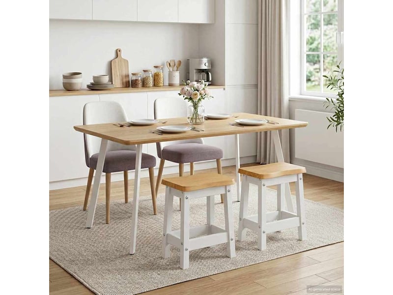  Tabouret de bar, chaise de bar ekai 2 pc blanc 40x29x45,5 cm  - Conforama B