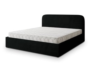 Lit coffre 200x200 cm <strong>MASSENO</strong> <strong></strong> coloris noir