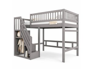 Lit mezzanine 140x200 cm MEUBLIV coloris gris