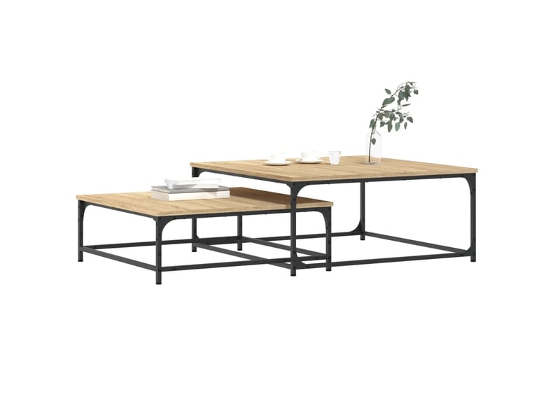  Tables basses gigognes 2 pcs | table de salon chêne sonoma bois d'ingénierie  - Conforama C