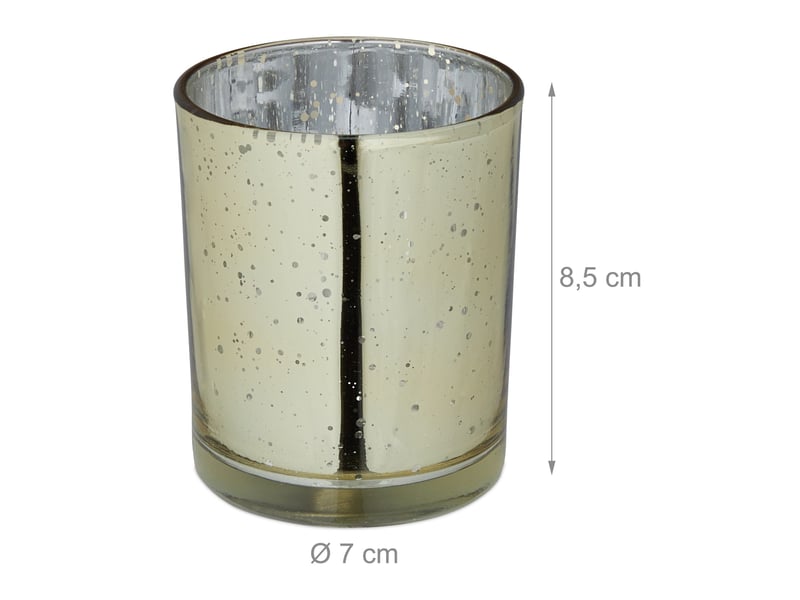  Lot de 12 verres décoratifs ronds pour bougies chauffe-plat ambiances chaleureuses intérieur jardin en verre doré 13_0011630  - Conforama C