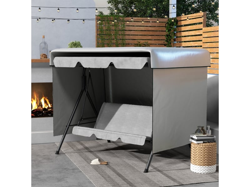  Funda protectora impermeable para balancín de jardín 3 plazas con cremallera antipolvo y antiviento 215x155x150 cm  - Conforama C