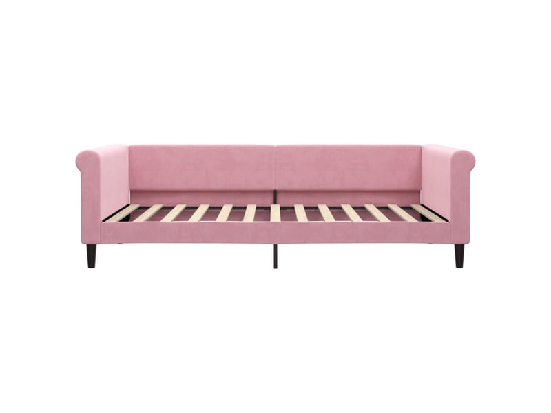  Lit simple- lit adulte -  lit de repos rose 100x200 cm velours  - Conforama B