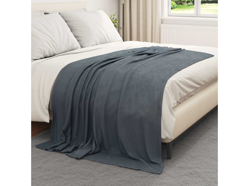  Plaid canapé gris foncé 200x150 cm 0.45 kg polaire  - Conforama C