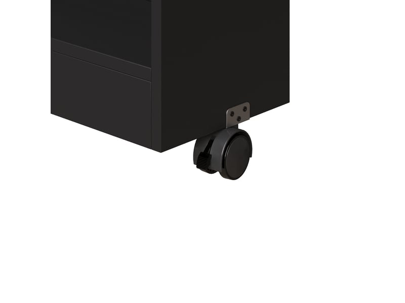  Table de bar extensible 135-205x39x100 cm avec éclairage led multicolore, roulettes freinées et rangement, mdf, noir  - Conforama E