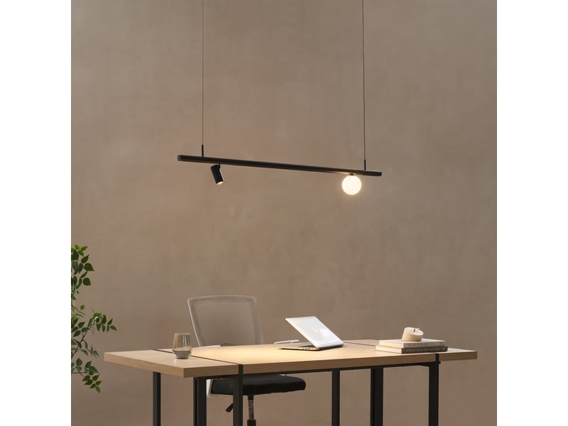 Suspension noire design système magnétique spot et boule led 10w - lyne Lyne - Conforama D
