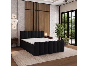 Lit avec rangement 140x200 cm <strong>MASSENO</strong> <strong></strong> coloris noir