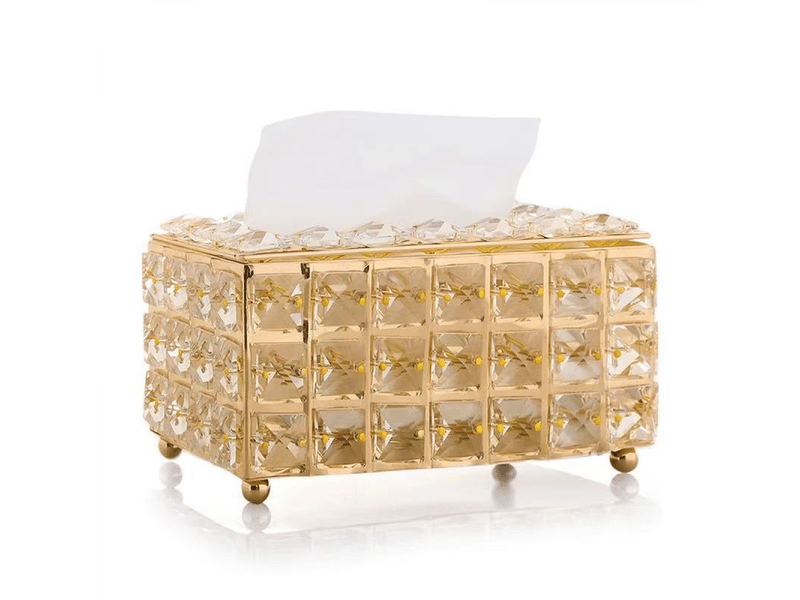  Boîte à mouchoirs carrée en cristal, porte-boîte à mouchoirs en verre étincelant, porte-mouchoir décoratif pour table de nuit de vanité de salon  - Conforama A