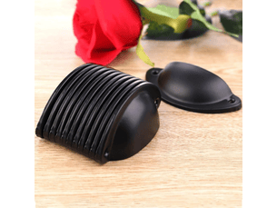 10 poignées coquilles vintage (noires) - boutons métalliques de 82 mm, pour tiroirs et armoires, décoration pratique et stylisée pour les meubles