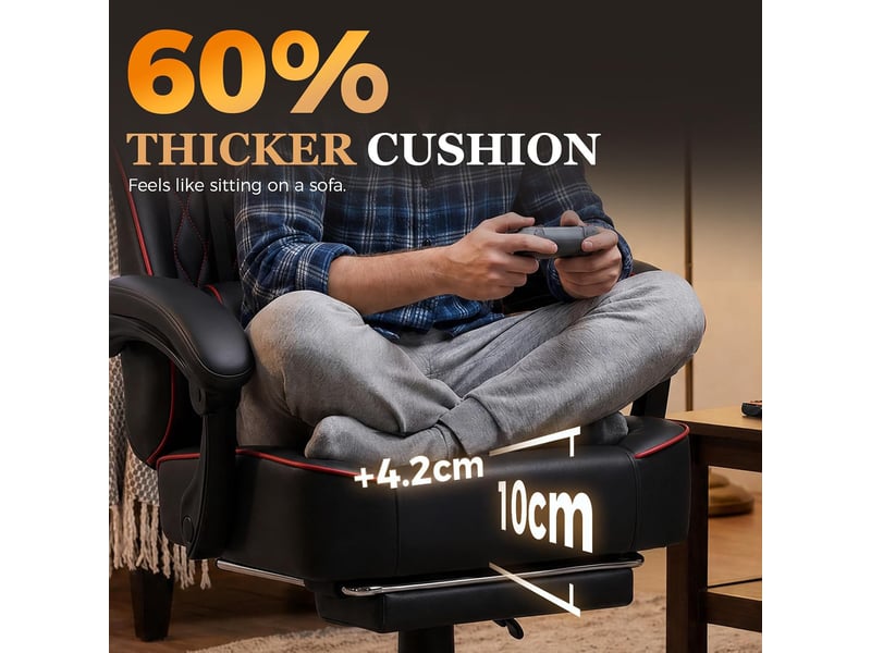  Gtplayer ergonomic gaming chair with lumbar support and wide backrest 150kg - flannel light blue GT832-LBL - Conforama C