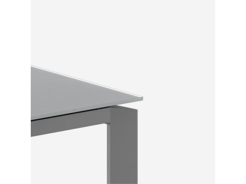  Table extensible en verre trempé et métal 120170x80 function - gris  - Conforama C