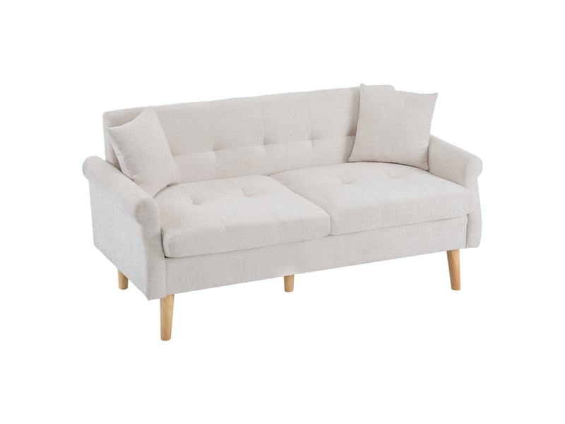  Canapé 2 places tissu chenille moderne canapé double compact avec coussins épais pour petit salon et appartement  - Conforama A
