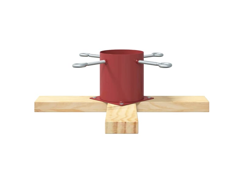  Pied de sapin de noël rouge 50 x 50 x 16 cm bois de pin massif  - Conforama E
